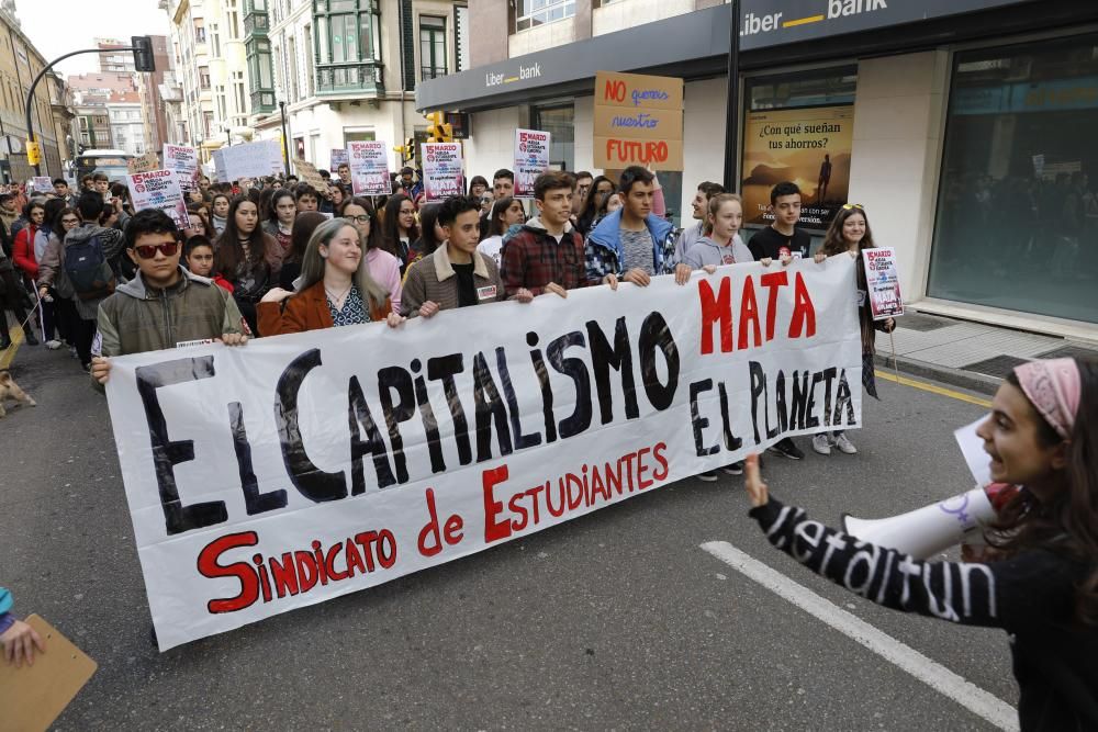 Protestas de estudiantes en Gijón