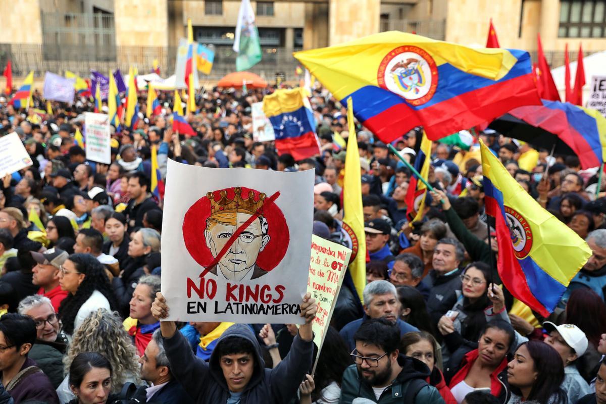 Manifestación en Colombia contra la intervención en Venezuela del presidente estadounidense Donald Trump, el miércoles 7 de enero de 2026
