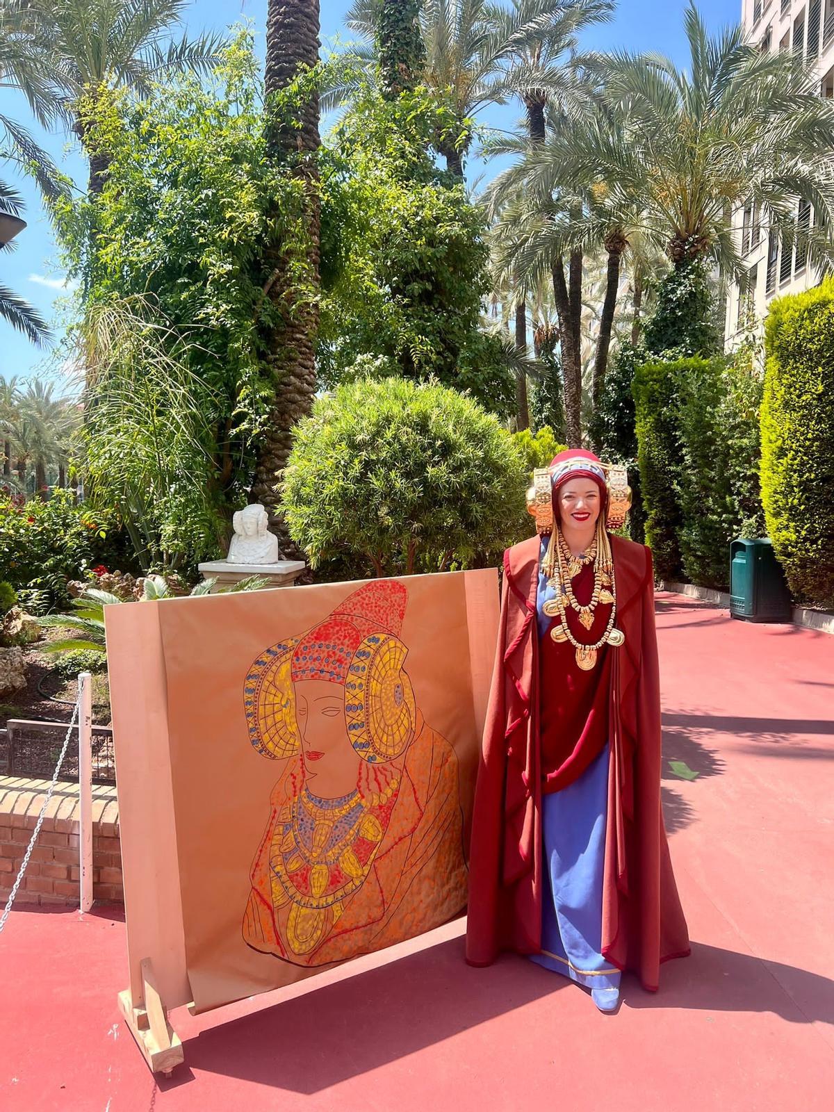 La Dama Viviente, con una reproducción suya en el colegio Santa María - Jesuitinas La Dama Viviente, con una reproducción suya en el colegio Santa María - Jesuitinas