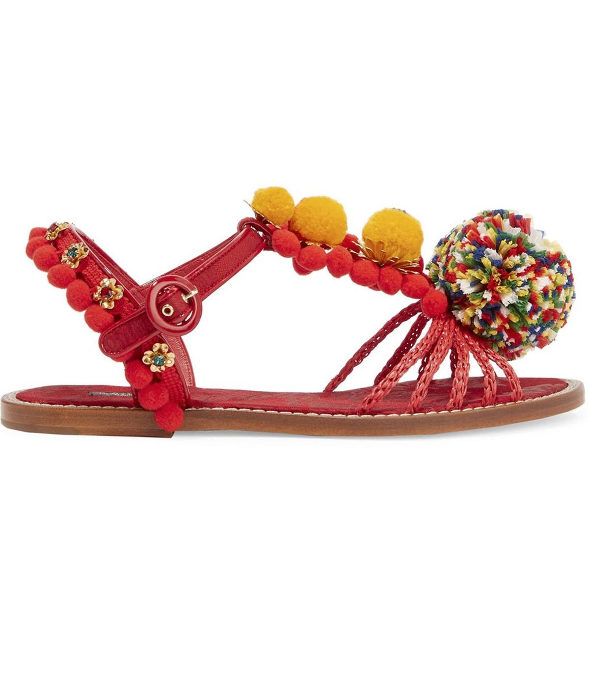 Sandalia con pompones de Dolce &amp; Gabbana