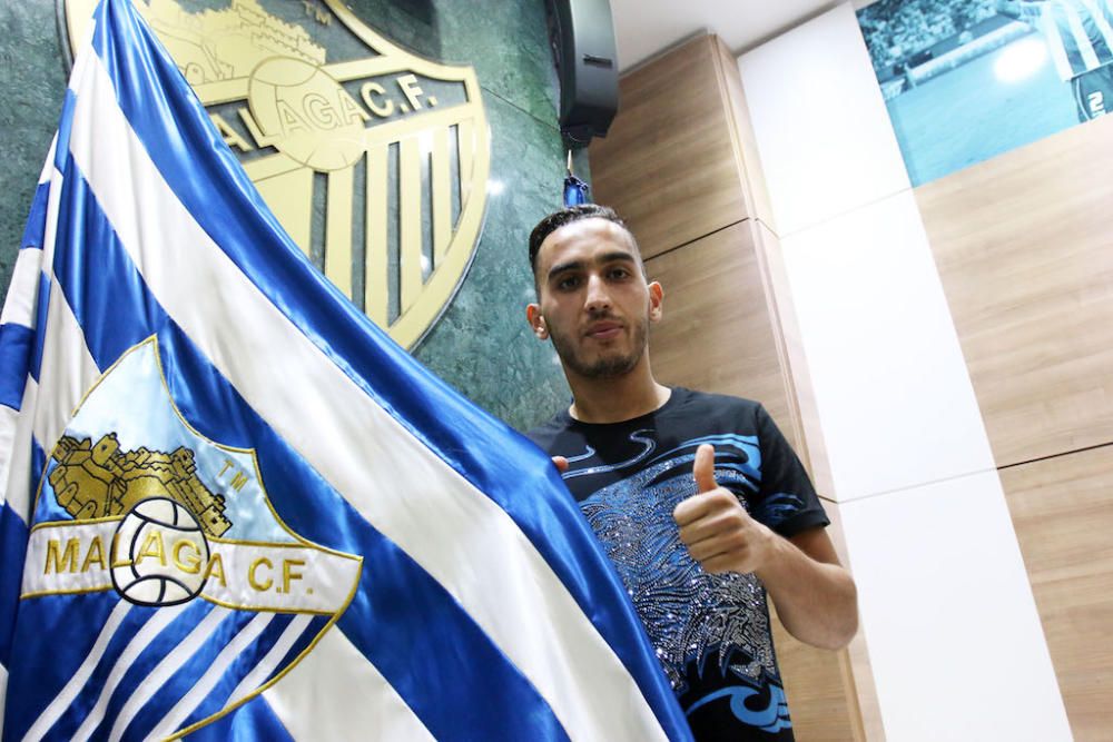 Presentación de Badr Boulahroud como nuevo jugador del Málaga CF.