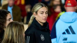 Alexia Putellas, a su llegada a Sevilla para jugar la final de la Liga de las Naciones contra Francia.