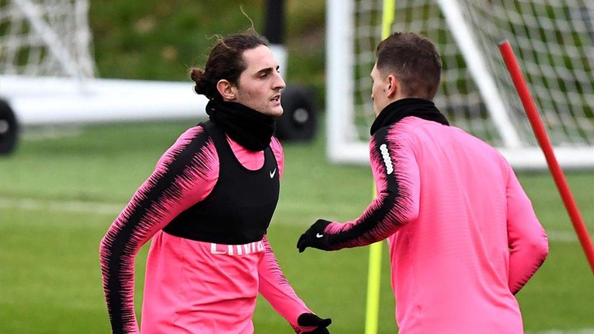 Rabiot entrenando con el PSG