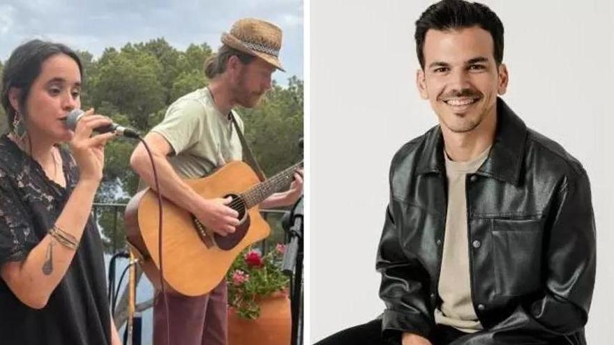 A l'esquerra, el duo integrat per Alverd Oliva i Judit Densalat, i, a la dreta, el cantant i compositor Ernest Prana, són tres dels artistes que actuaran en aquest concert solidari.