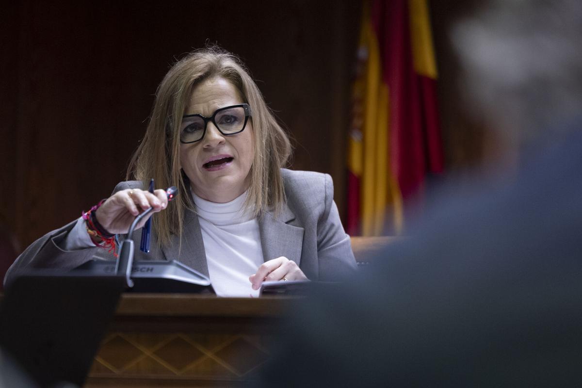 La delegada del Gobierno en la Comunidad Valenciana, Pilar Bernabé, comparece ante la Comisión de investigación de la dana, este martes, en el Senado. EFE/ Sergio Pérez. (sustituye foto)