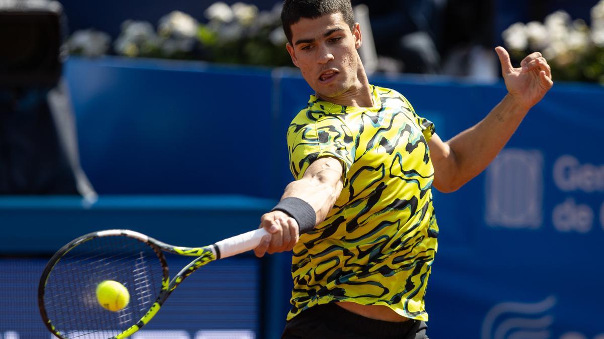 Carlos Alcaraz, durante el partido ante Alejandro Davidovich.