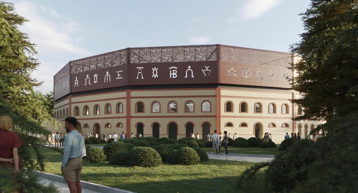 Recreación infográfica de cómo quedaría la plaza de toros tras la reforma, según el anteproyecto.     | LNE