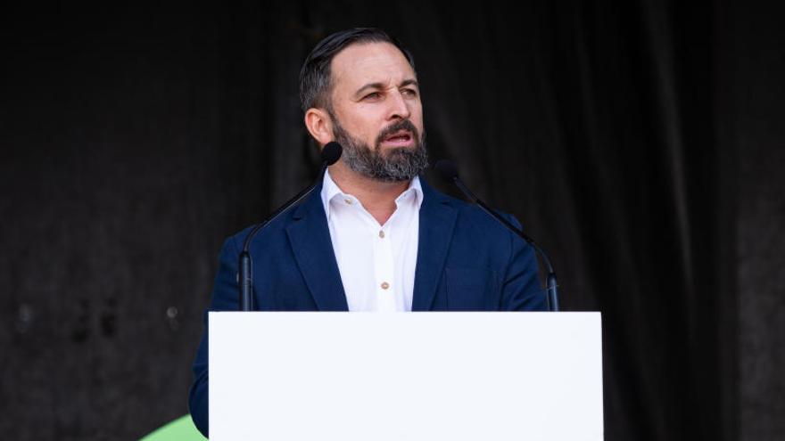 Abascal, durante un acto de Vox.