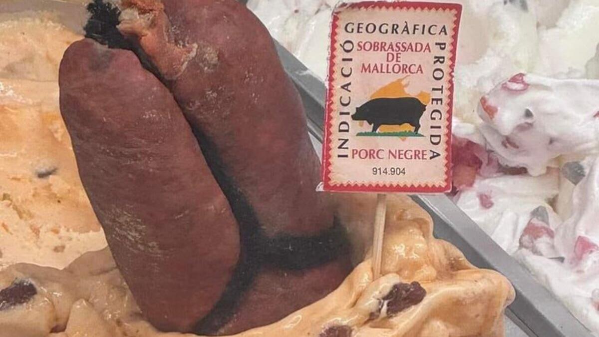 Helado de sobrasada, la imagen colgada por una internauta en X.