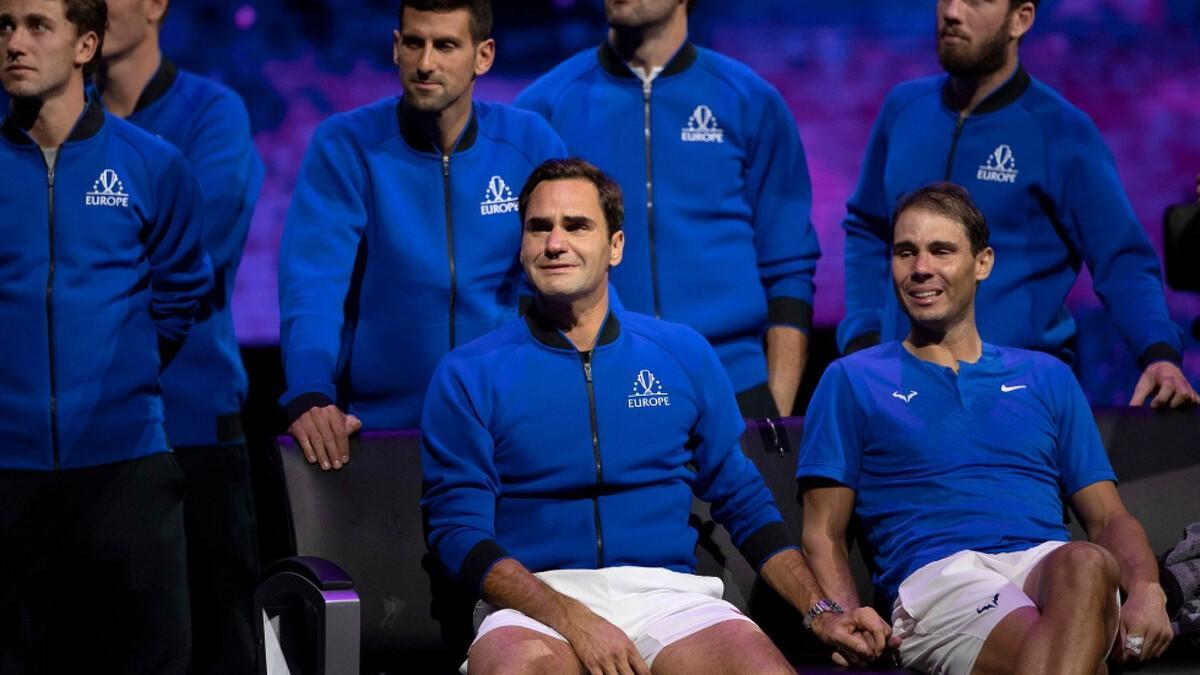 Nadal y Federer, emocionados tras su partido en la Laver Cup