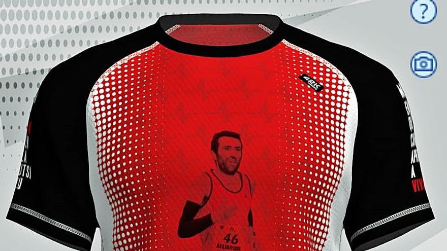 Camiseta de la carrera Azkoitia-Azpeitia con la imagen de Alejandro Gómez. |  // FDV