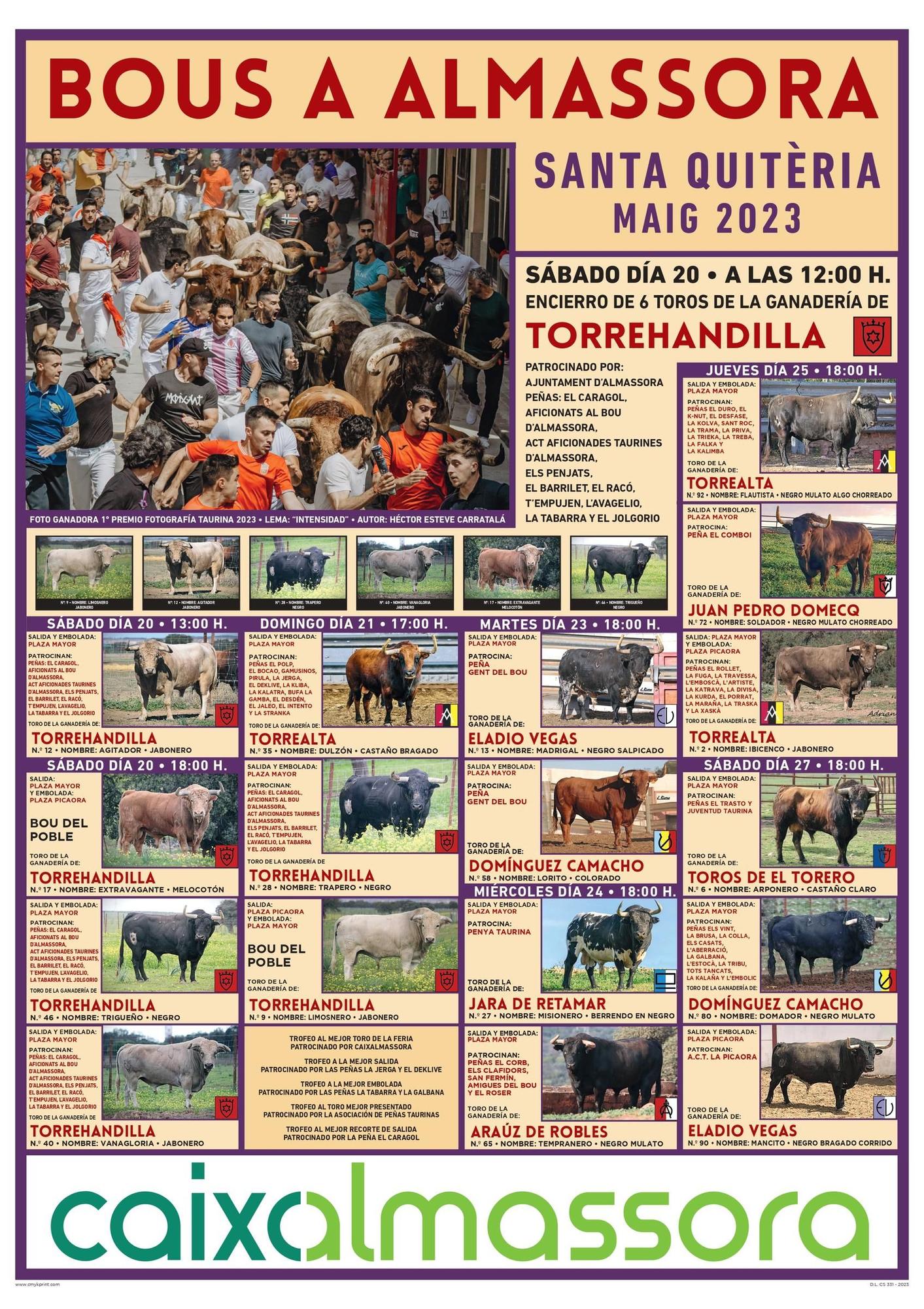 Cartel taurino completo por días.