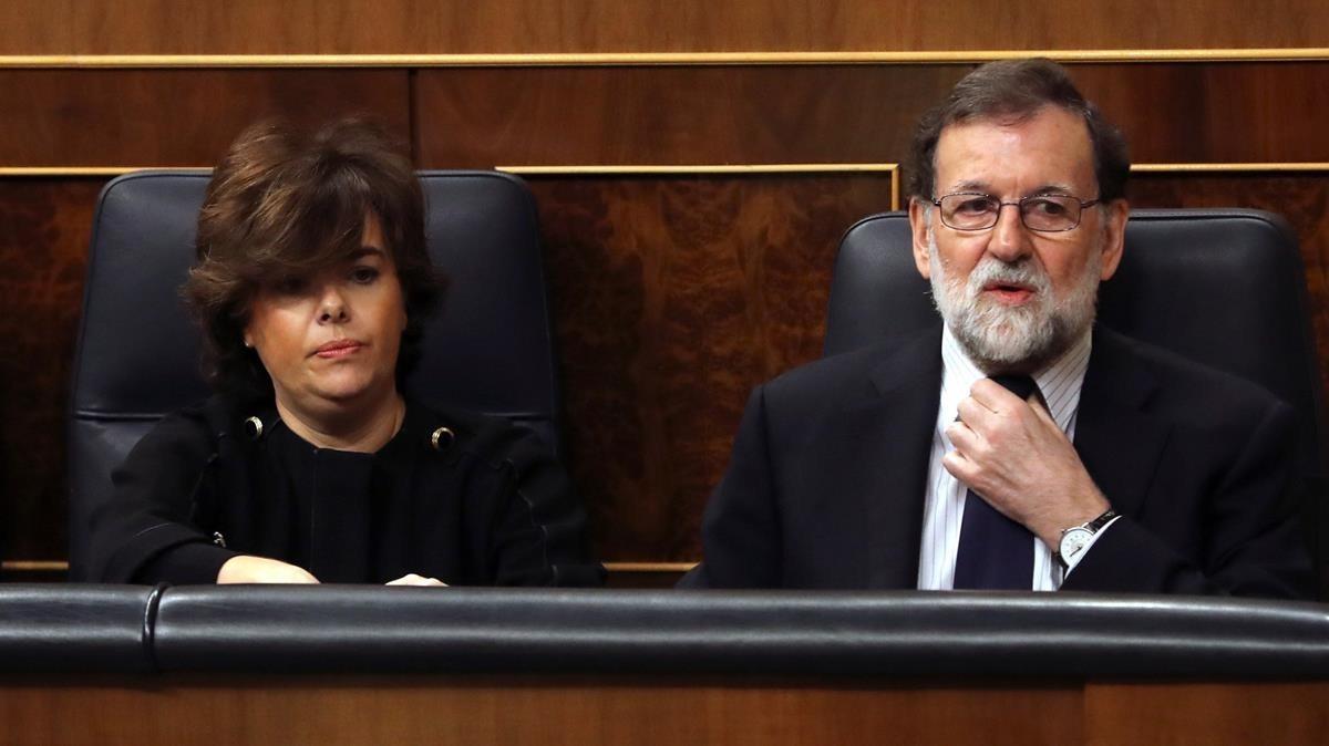 El presidente y la vicepresidenta en la sesión de control al Ejecutivo.