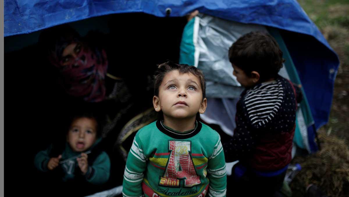 El campamento de Moria en Lesbos, desbordado por la llegada masiva de refugiados.