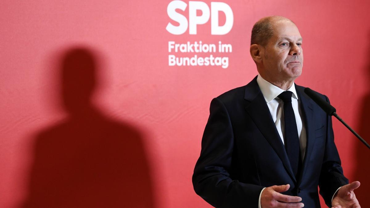 FILE PHOTO: SPD candidate for chancellor Olaf Scholz delivers statement in Berlin