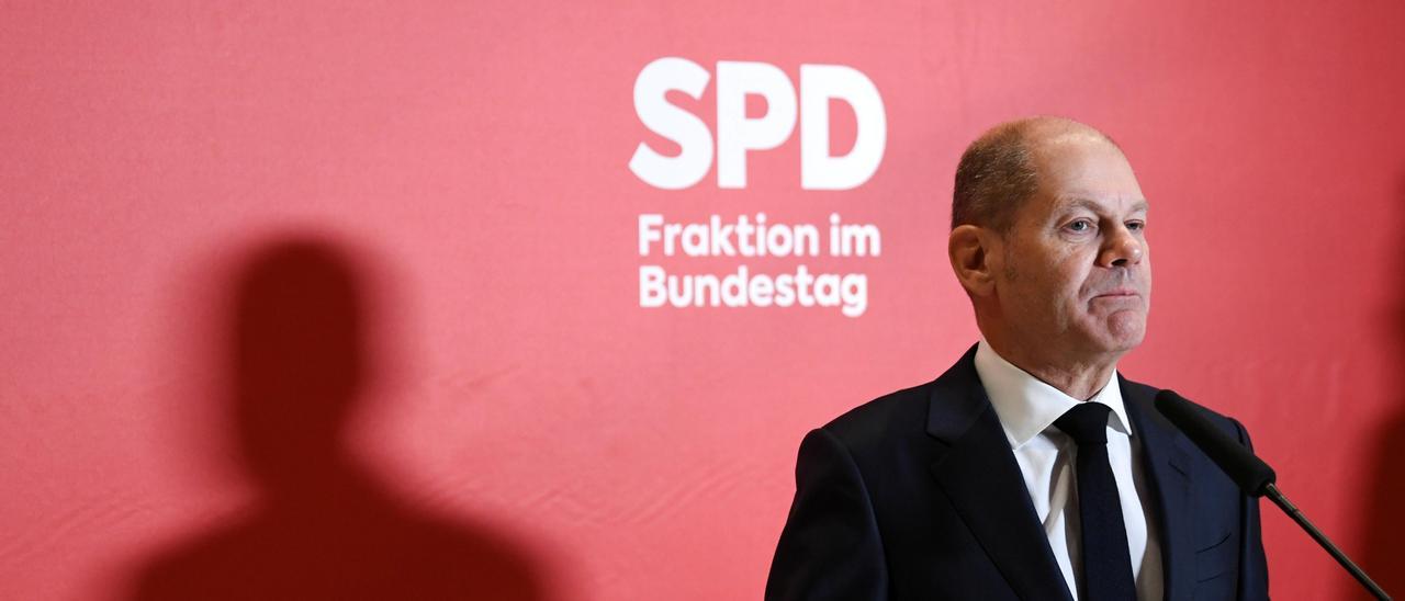 FILE PHOTO: SPD candidate for chancellor Olaf Scholz delivers statement in Berlin