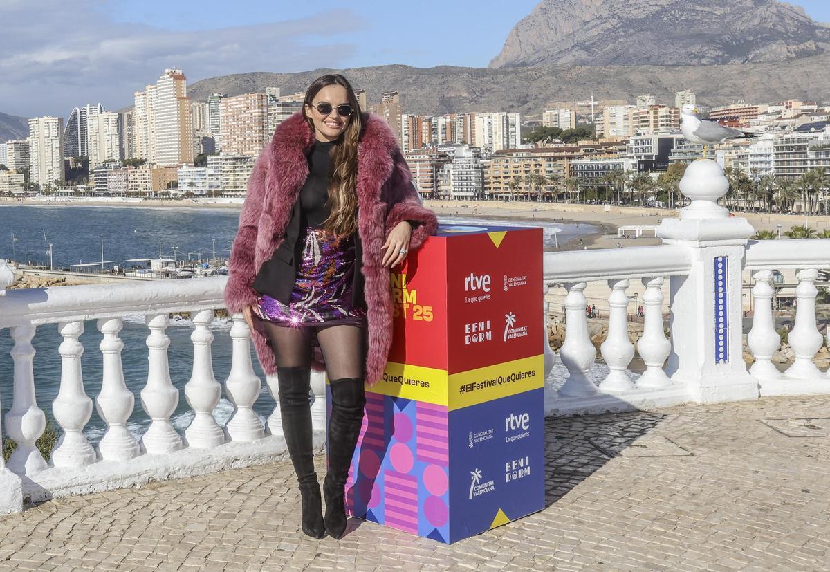 Melody posando en la presentación del Benidorm Fest, el año pasado