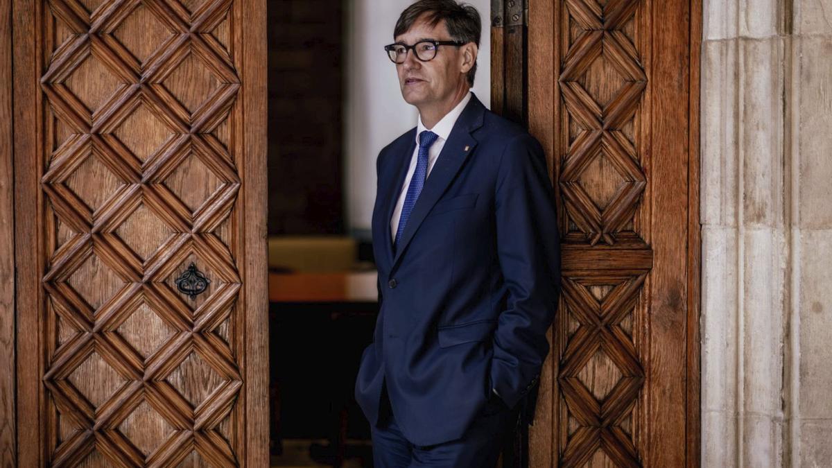 Salvador Illa, al Palau de la Generalitat, dijous.