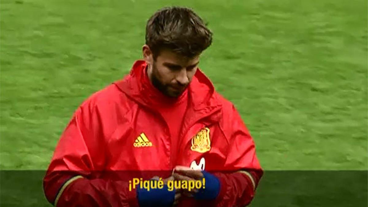 Piqué, muy arropado por la afición del Molinón