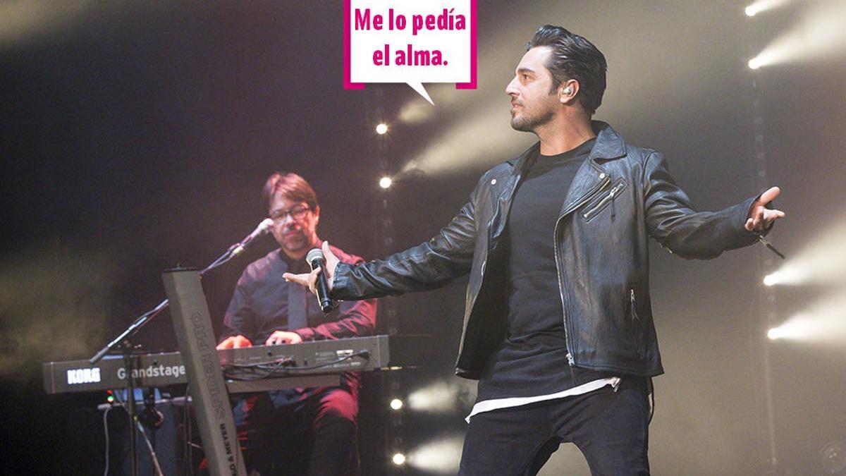 David Bustamante durante un concierto en Reus