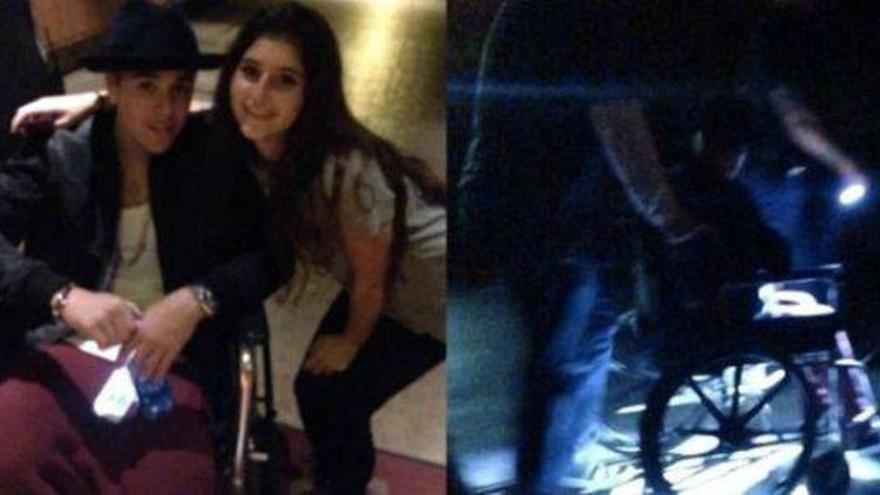 Justin Bieber se pasea en silla de ruedas por Disneyland