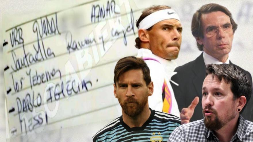 La libreta de los ladrones que robaban en chalets de famosos: &quot;Rafael Nadal, Messi, Aznar, Pablo Iglesias...&quot;