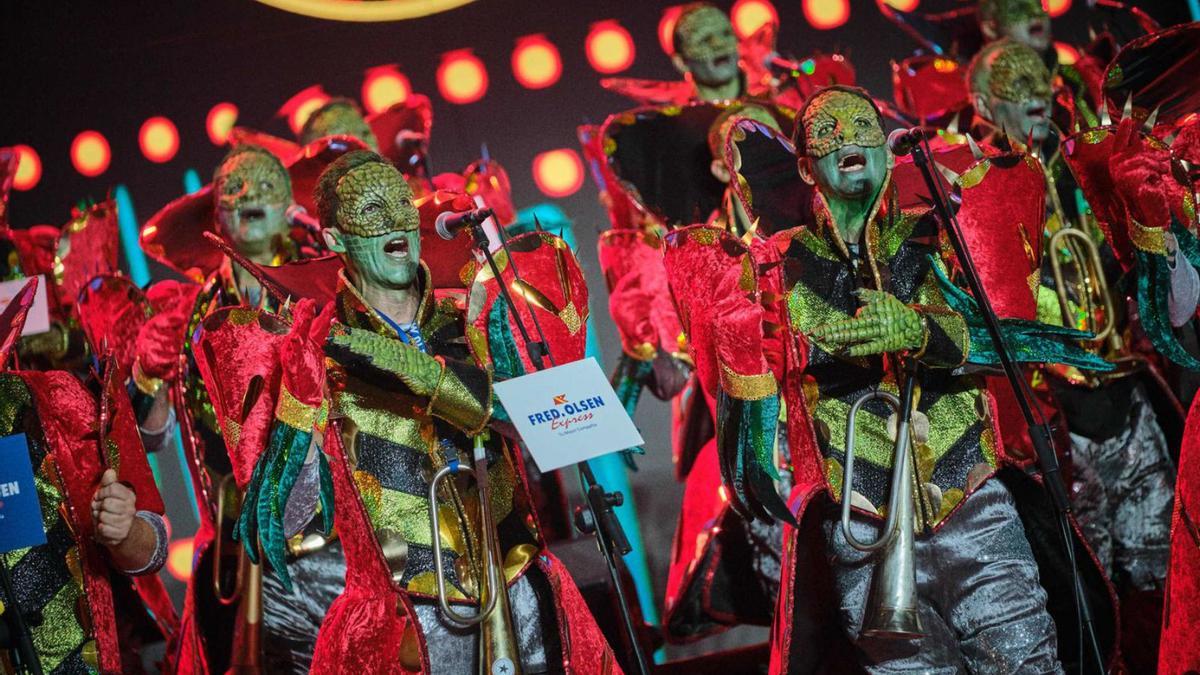 Momento de la actuación de Chinchosos en el Carnaval 2020, último concurso hasta la fecha.