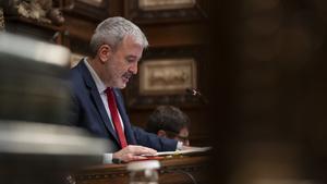 El alcalde Jaume Collboni en un pleno del Ayuntamiento de Barcelona