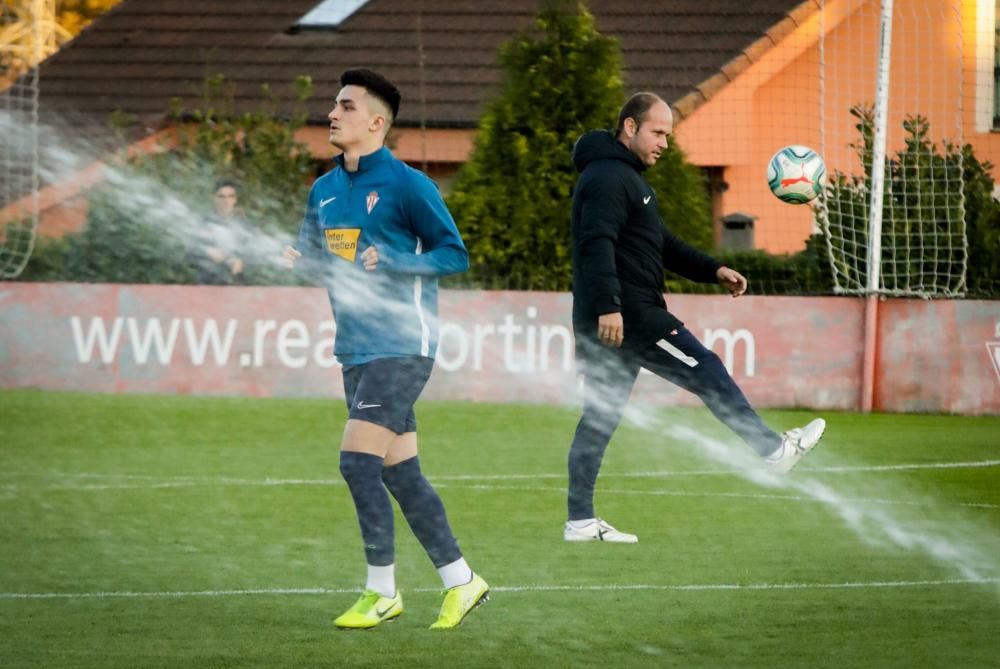 Entrenamiento del Sporting en Mareo.