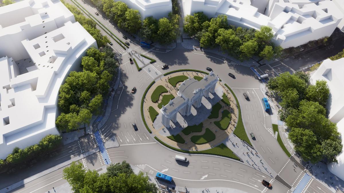 Simulación del resultado de la obras en el entorno de la Puerta de Alcalá