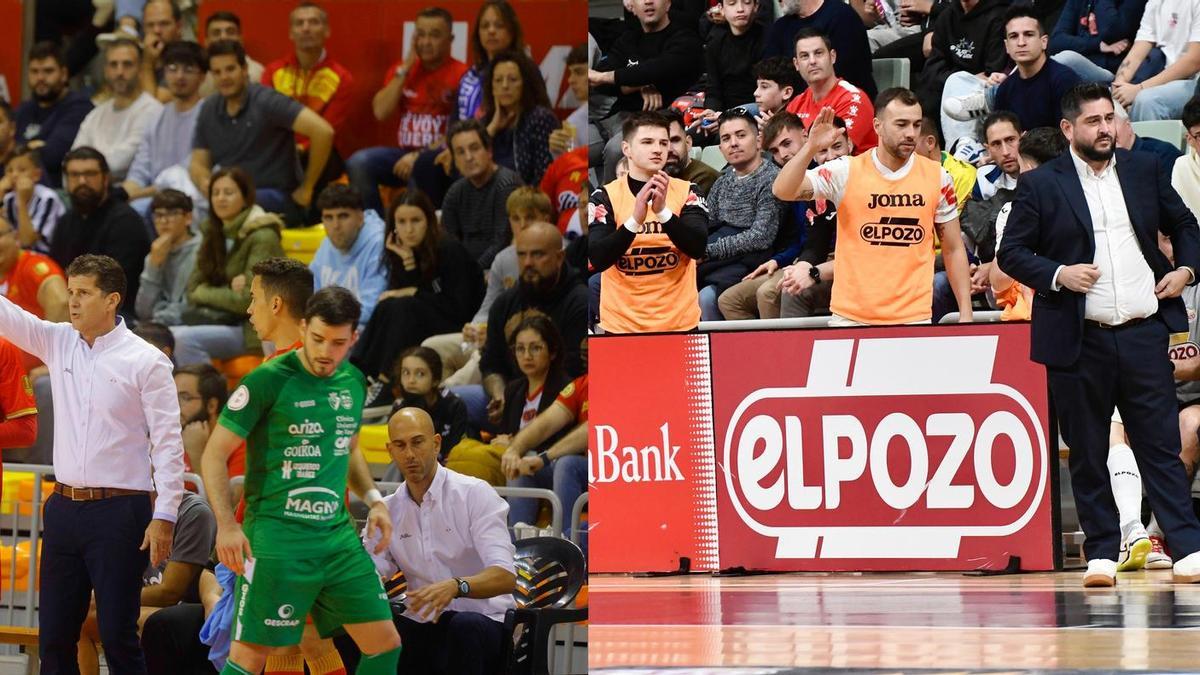 Duda, izquierda, y Josan González, derecha, entrenadores de Jimbee Cartagena y ElPozo Murcia