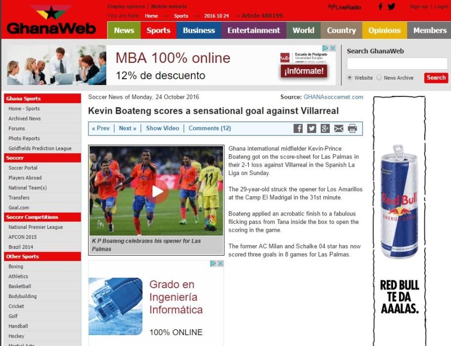 La prensa se hace eco del gol de Boateng