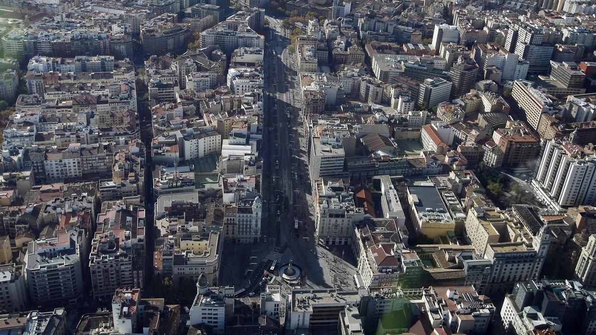 Vista aérea de la ciudad de Zaragoza, capital de Aragón.