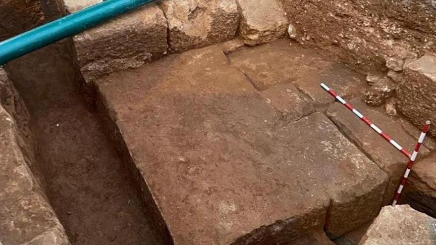 Detalle de los sillares de época romana encontrados en Ibiza.