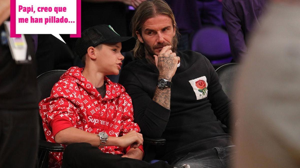 Romeo Beckham le cuenta a su padre David que le han pillado dando 'like' a Georgina Rodríguez