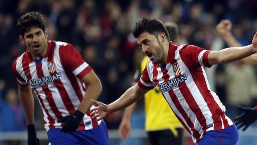 Diego Costa y Villa formarán la delantera rojiblanca en el Camp Nou.