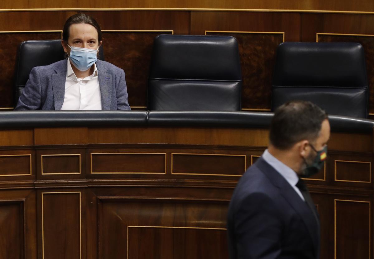 Iglesias i Vox: confrontació d’alt voltatge a Madrid a la recerca del vot obrer Iglesias i Vox: confrontació d’alt voltatge a Madrid a la recerca del vot obrer