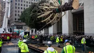 Se iza el famoso árbol de Navidad del Rockefeller Center de Nueva York