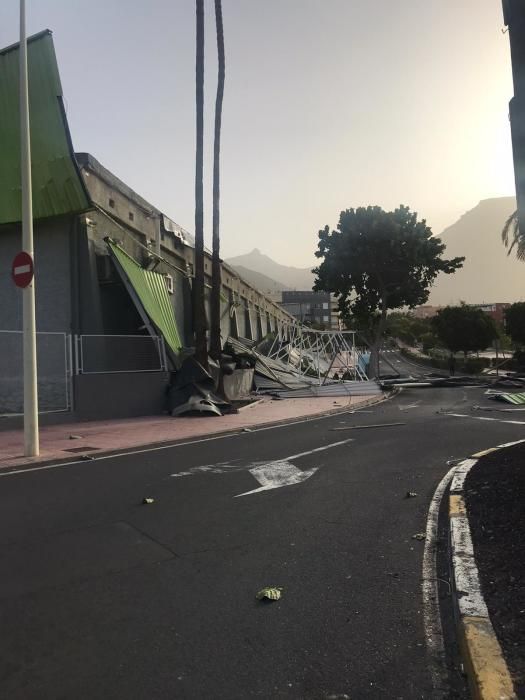 Las fuertes rachas de viento desde la noche del sábado han causado múltiples incidencias en todas las Islas, especialmente Tenerife y La Palma.