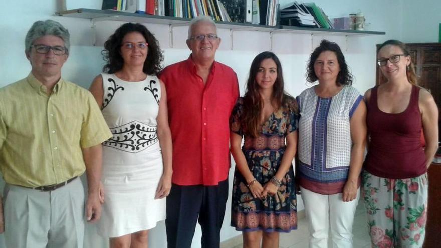 Momento de la visita de la directora insular de Inclusión Social.