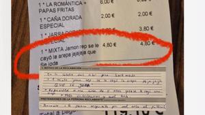 La surrealista situacin con la cuenta en un restaurante