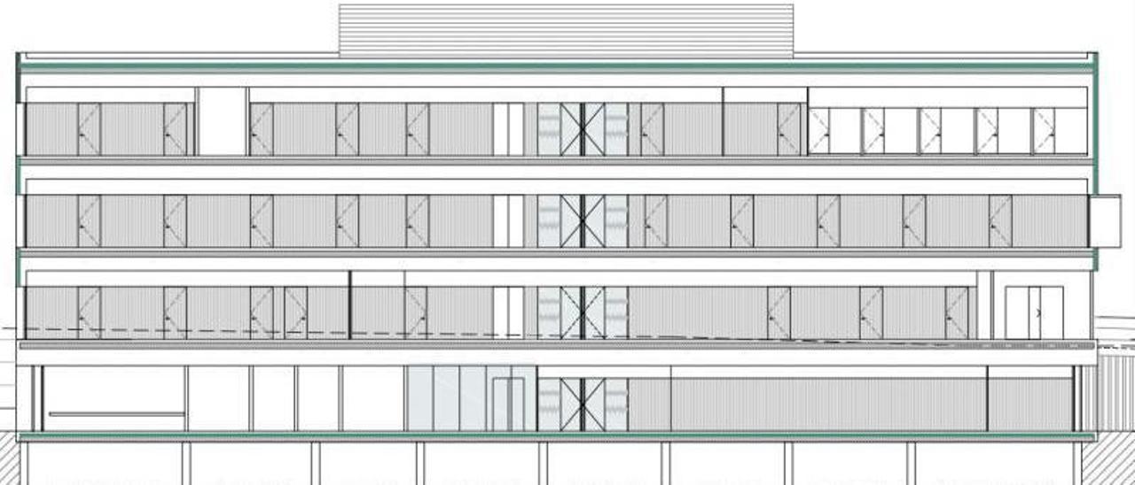 Recreación de la fachada con cuatro plantas en el proyecto presentado para solicitar la licencia. | FDV