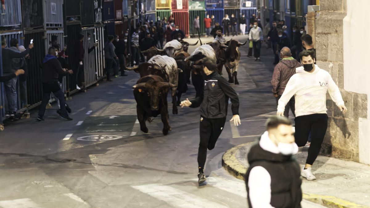 El encierro de toros de corro de Germán Vidal ha supuesto el regreso de los 'bous al carrer' en Onda.