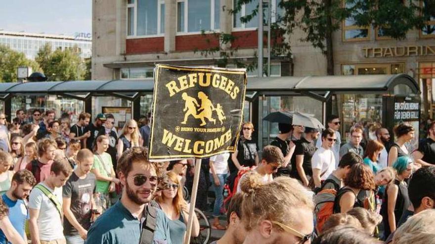 Manifestación contra la xenofobia en Dresde. // Efe