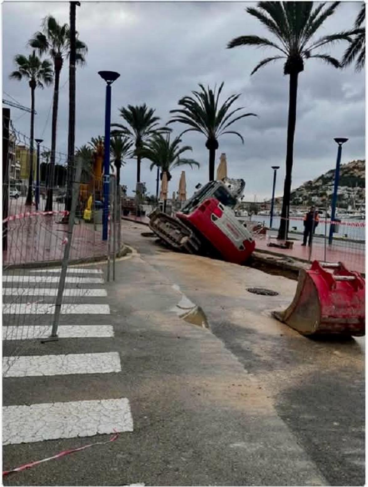 Der Bagger sackte vor ein paar Tagen ab.