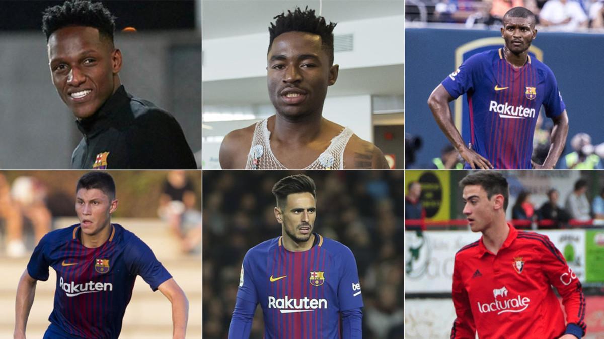 Arriba, Yerry Mina, Hongla y Marlon. Abajo, Cuenca, Costas e Iker San Vicente