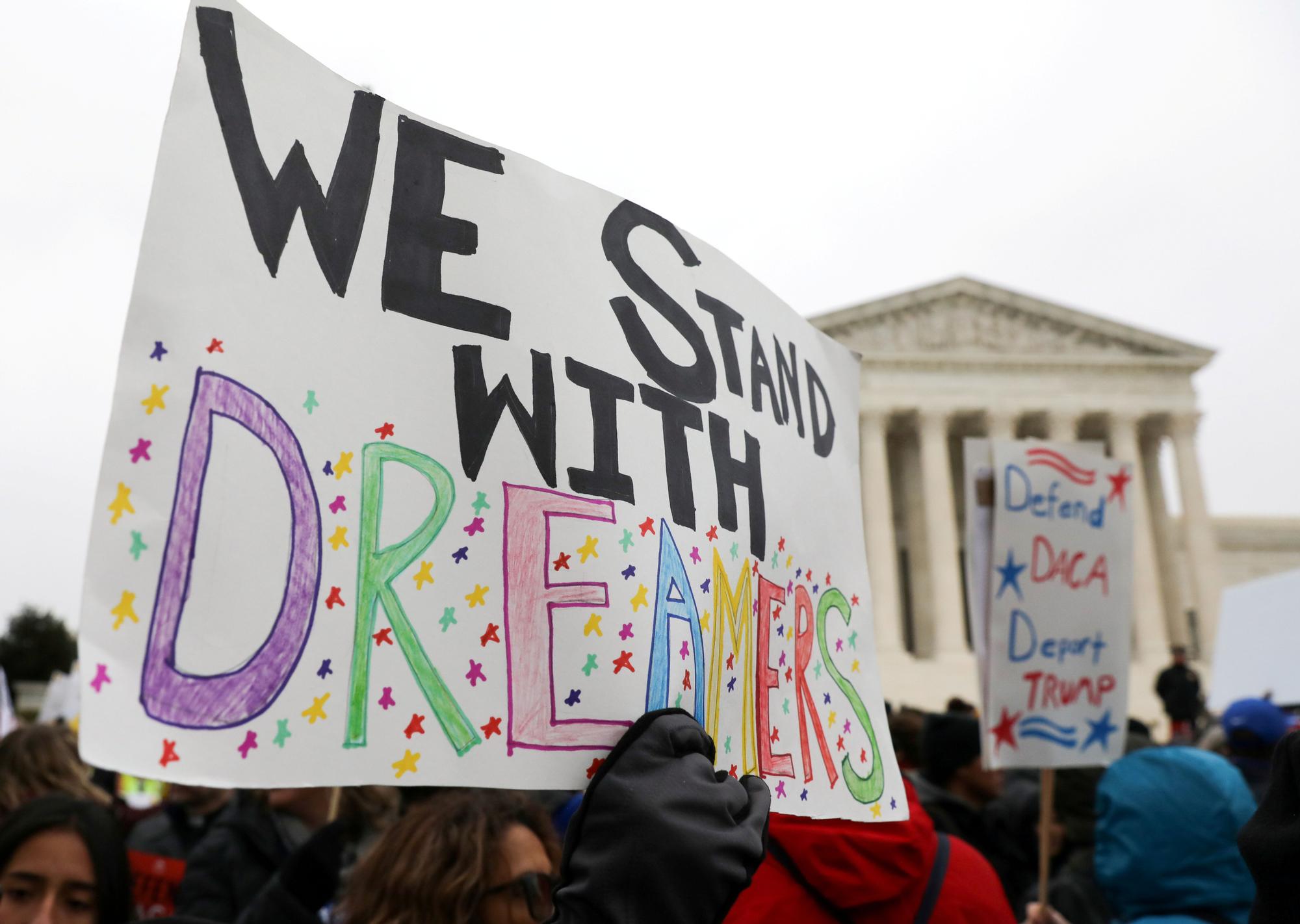 Manifestación en apoyo de los 'dreamers', en Washington.