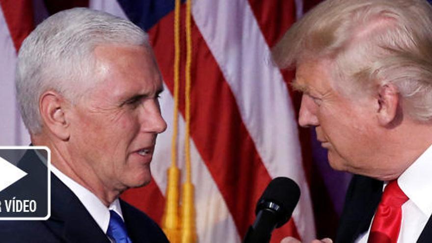 Trump junto al próximo vicepresidente Mike Pence.