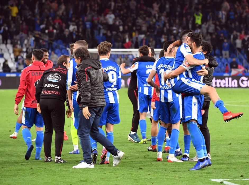 Penalti, el gol y la celebración del Dépor