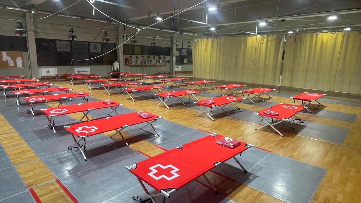 Instalaciones de Cruz Roja en el polideportivo de Benimaclet.